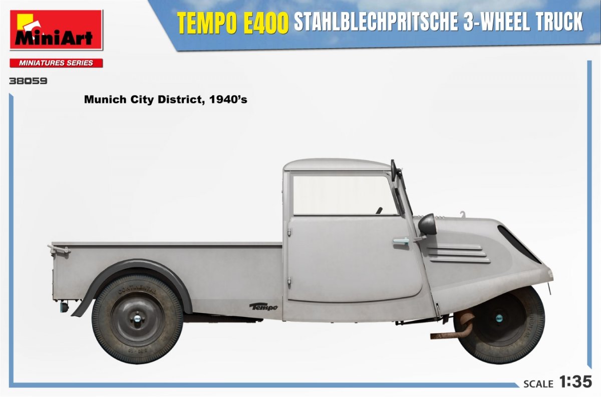 MiniArt 38059 TEMPO E400 STAHLBLECHPRITSCHE 3-WHEEL TRUCK 1/35 – Bild 7
