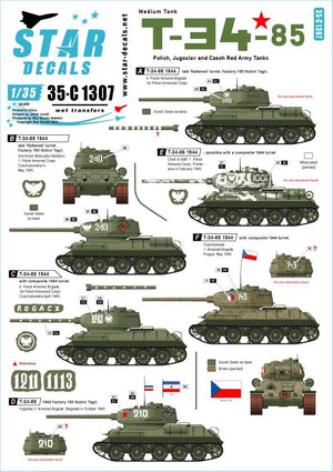 Star Decals 35-C1307 T-34-85 Medium Tank 1/35