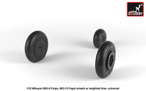 Armory Models AW32013 Mikoyan MiG-9 Fargo / MiG-15 Fagot (early) wheels w/ weighted tires 1/32 – Bild 5