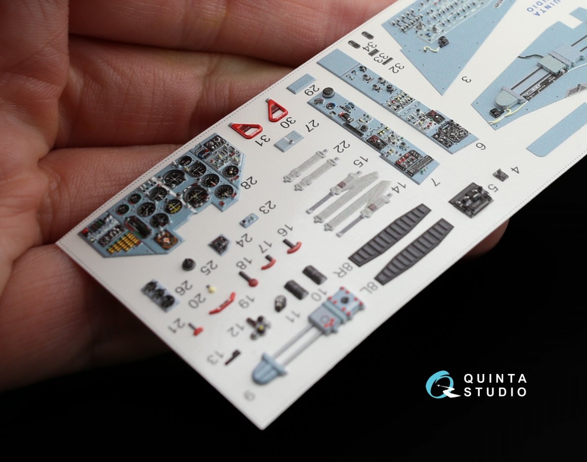 Quinta Studio QD32001 Su-25 3D-Printed &amp;amp; colored Interior on decal paper (for Trumpeter kit) 1/32 – image 7
