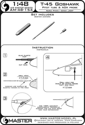 Master AM-48-154 T-45 Goshawk - Rurka Pitota oraz sonda Angle Of Attack 1/48 – Bild 4