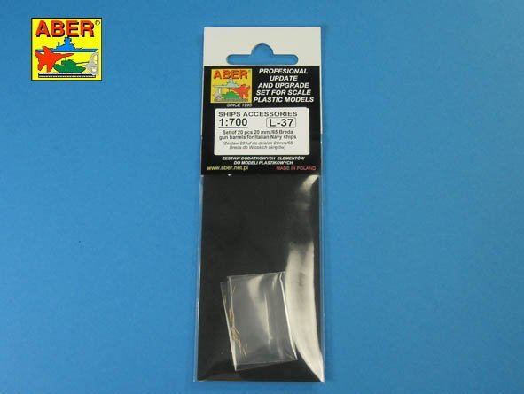 Aber 1/700L-037 Ensemble de 20 canons Breda L/65 de 20 mm pour navires de la marine italienne 1/700