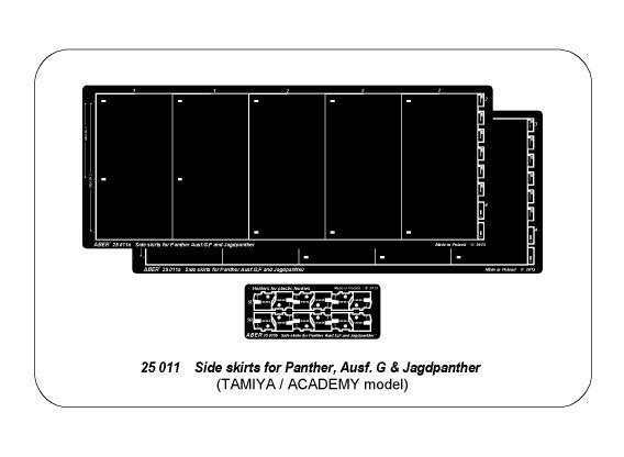 Aber 25011 Side skirts for Panther G/Jagdpanther 1/25 – zdjęcie 7