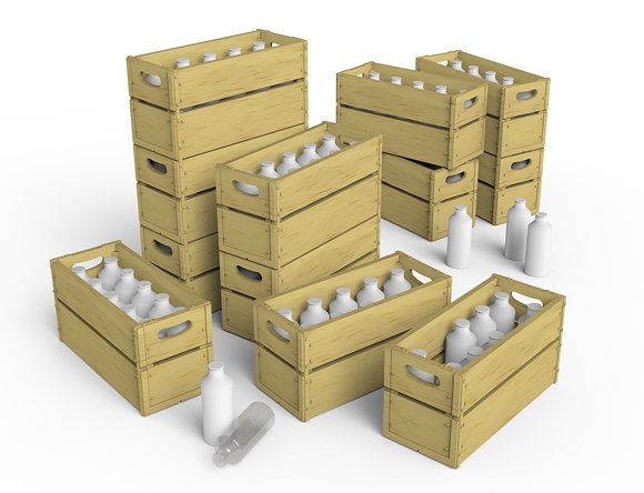 Miniart 35573 MILK BOTTLES &amp;amp; WOODEN CRATES 1/35 – Bild 2