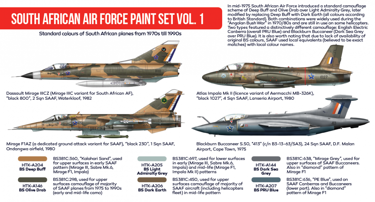 Hataka Hobby HTK-AS50 South African Air Force vol. 1 (6x17ml) – immagine 2