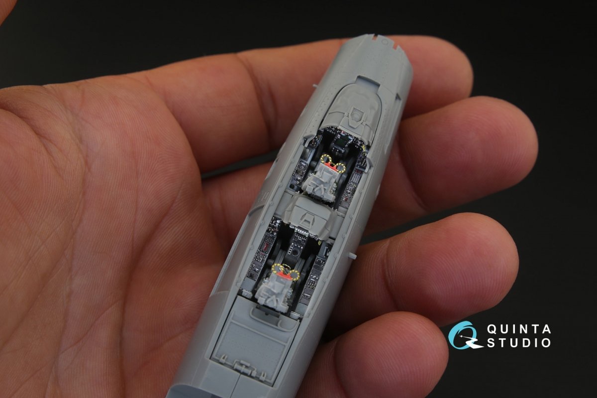 Intérieur imprimé en 3D et coloré sur papier décalcomanie Quinta Studio QD72025 F-14A (pour kit GWH) 1/72 – image 7