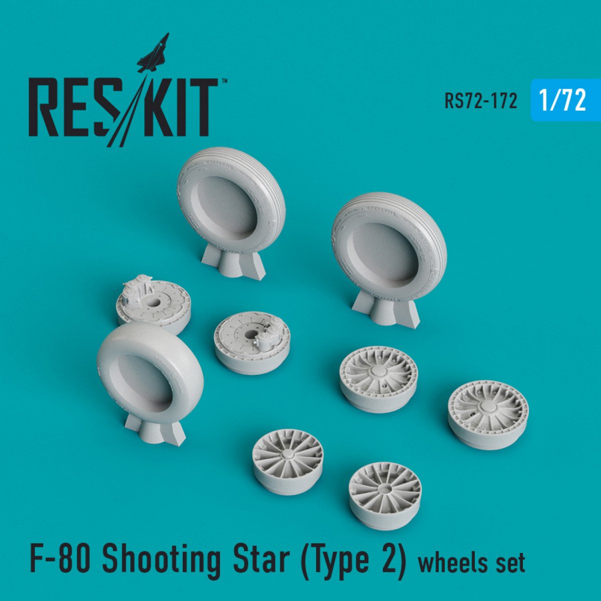 RESKIT RS72-0172 F-80 &amp;quot;SHOOTING STAR&amp;quot; (TYPE 2) WHEELS SET 1/72