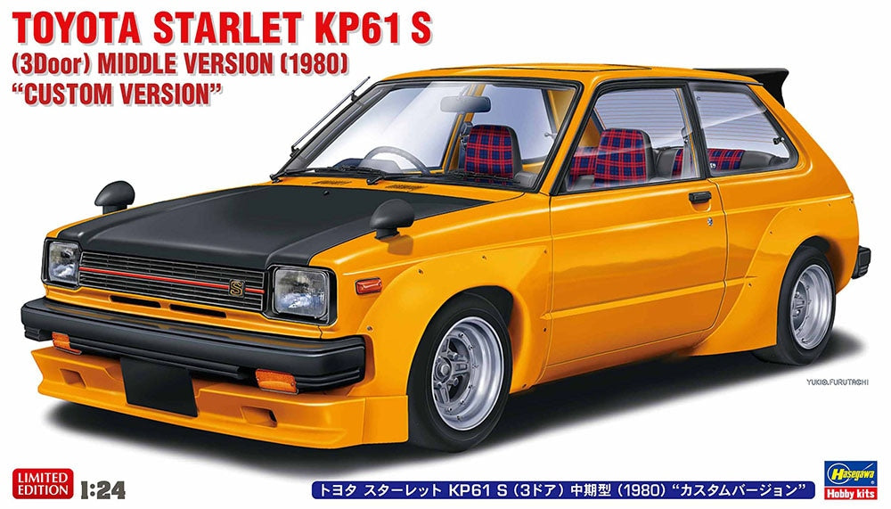 Hasegawa 20819 Toyota Starlet KP61 S (3Door) Middle Version (1980) "Custom Version" 1/24