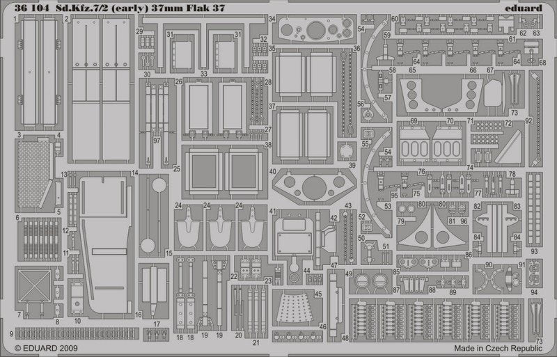 Eduard 36104 Sd. Kfz.7/2 (early) Flak 37 37mm 1/35 Trumpeter – Bild 2