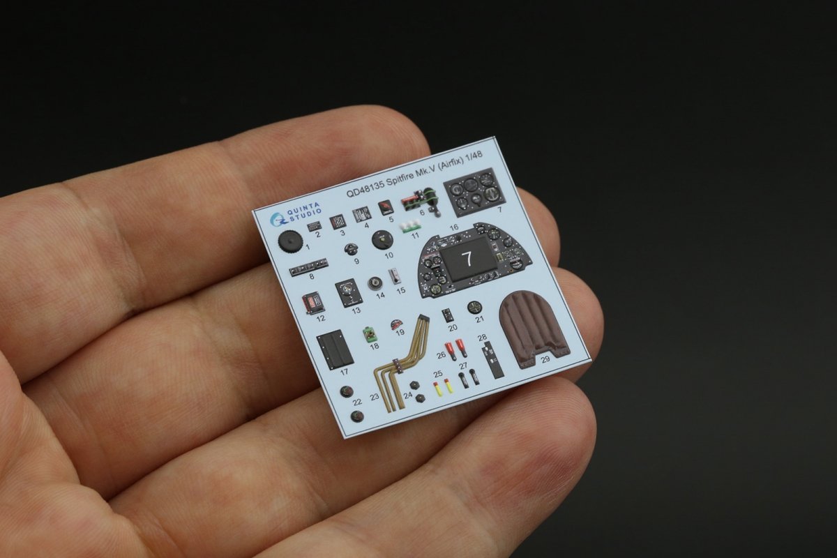Quinta Studio QD48135 Spitfire Mk.V 3D-Printed &amp;amp; coloured Interior on decal paper (Airfix) 1/48 – Bild 3