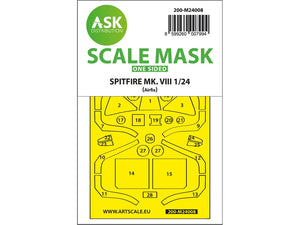 Art Scale Kit M24008 Spitfire Mk.VIII One-Sided Express Fit Masks for Airfix 1/24