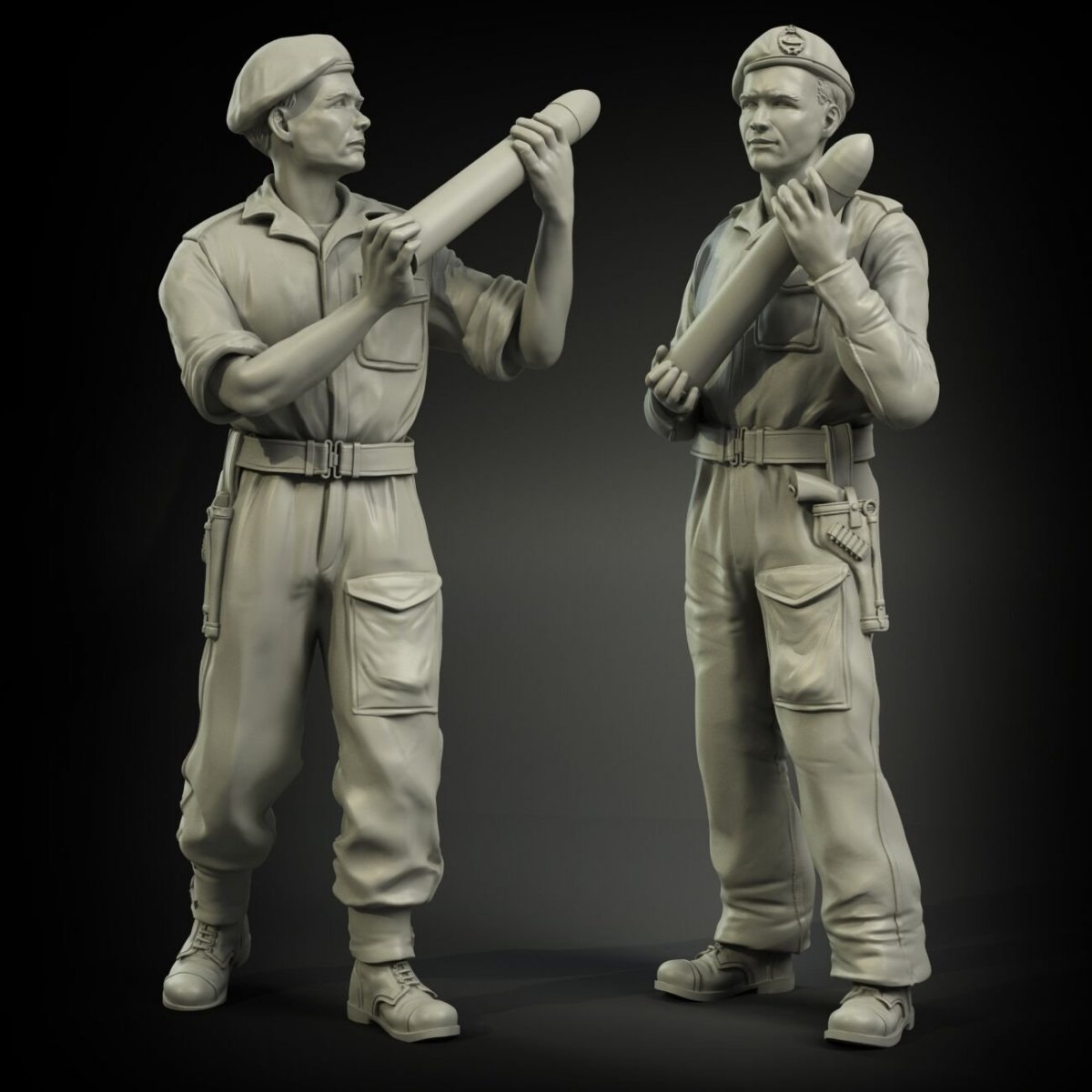 Panzer Art FI35-053 RAC britannique Afrique du Nord chargeant des munitions de 75 mm, set de soldats à l'échelle 1/35