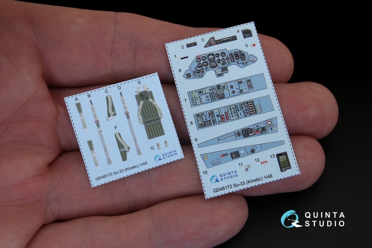 Quinta Studio QD48172 Su-33 3D-Printed &amp;amp; coloured Interior on decal paper (for Kinetic kit) 1/48 – zdjęcie 2