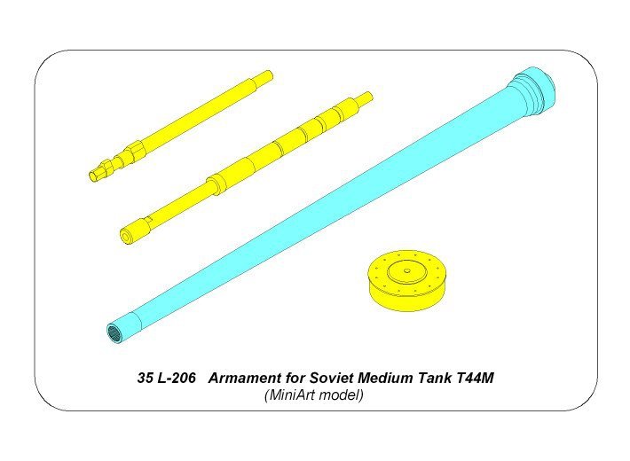 Aber 35L-206 Armament for Soviet Medium Tank T44M 85mm ZiS-S-53 x1pcs.; 7,62mm DTM machine gun x 1pcs 1/35 – Bild 6