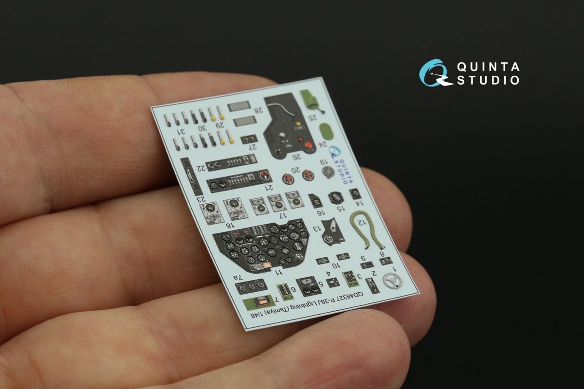 Quinta Studio QD48327 P-38J 3D-Printed &amp;amp; coloured Interior on decal paper (Tamiya) 1/48 – imagen 6