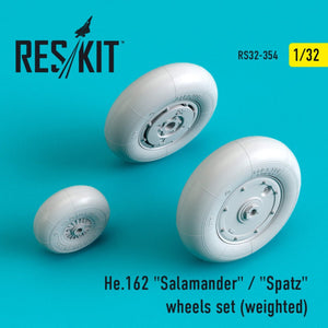 RESKIT RS32-0354 HE.162 &amp;quot;SALAMANDER&amp;quot; / &amp;quot;SPATZ&amp;quot; WHEELS SET (WEIGHTED) 1/32