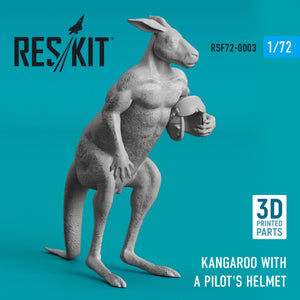RESKIT RSF72-0003 KANGAROO WITH A PILOT&amp;#39;S HELMET (3D PRINTED) 1/72