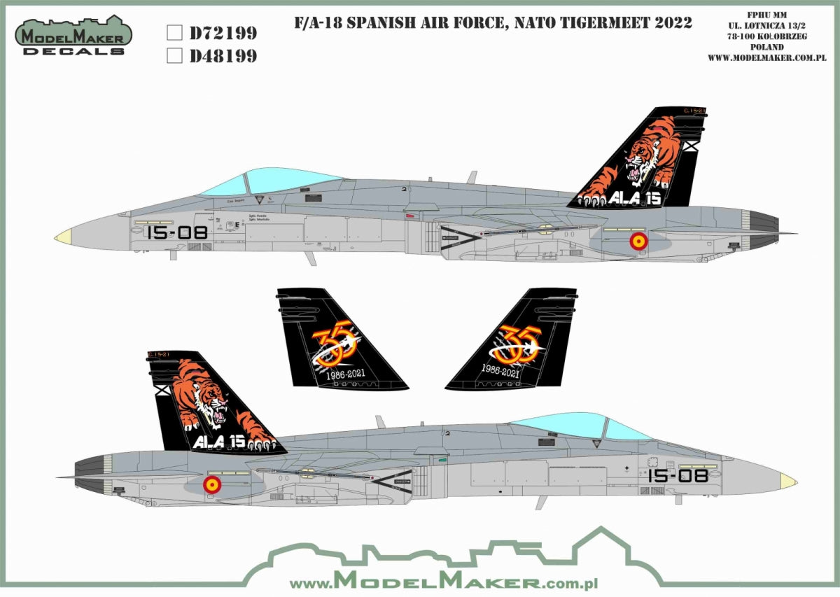 ModelMaker Decals D48199 Spanish F/A-18 NATO Tiger Meet 2022 1/48