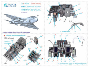 Quinta Studio QDS-48270 EA-6B Prowler (ICAP II) 3D-Printed &amp;amp; coloured Interior on decal paper (Kinetic) (Small version) 1/48 – immagine 2