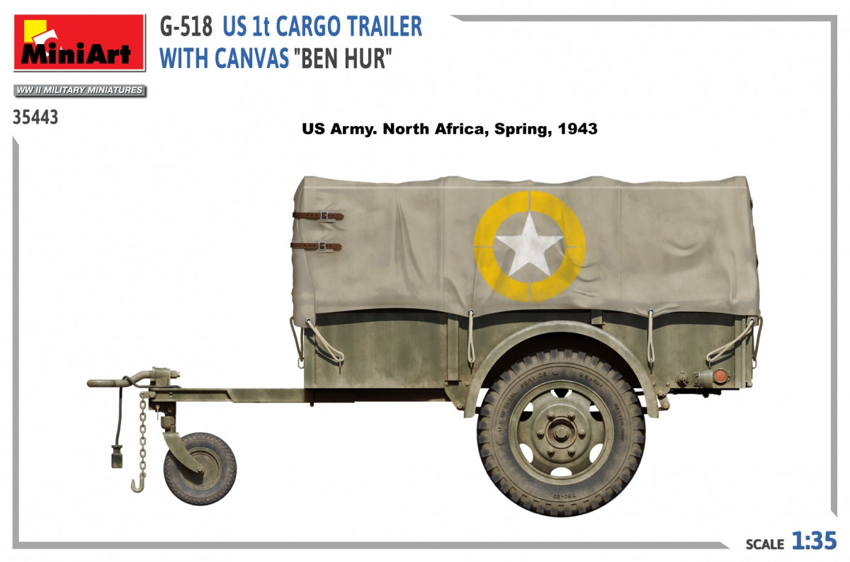 MiniArt 35443 G-518 US 1t CARGO TRAILER WITH CANVAS BEN HUR 1/35 – Bild 8