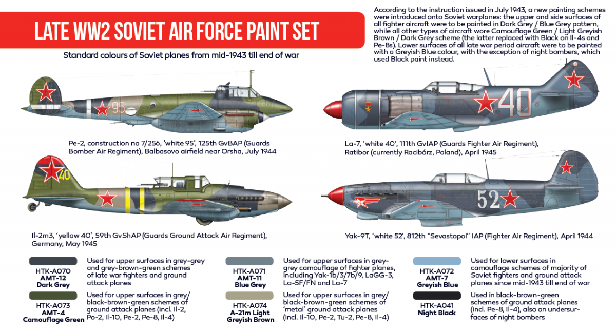 Hataka HTK-AS20 Late WW2 Soviet Air Force paint set (6x17ml) – immagine 2