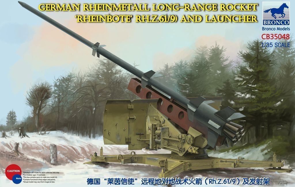 Bronco CB35048 German Rheinmetall L-R Rocket Rheinbote Rh.Z.61/9 and launcher 1/35