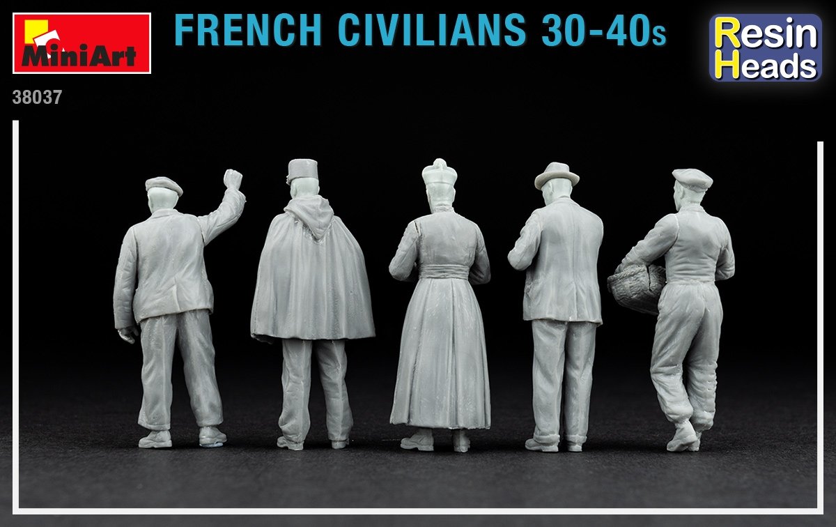 Miniart 38037 French Civilians 30-40s. (resin heads) 1/35 – Bild 5