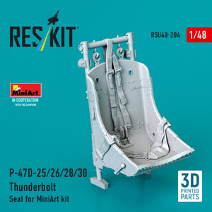 RESKIT RSU48-0204 P-47D-25/26/28/30 Thunderbolt Seat for MiniArt kit (3D Printed) 1/48