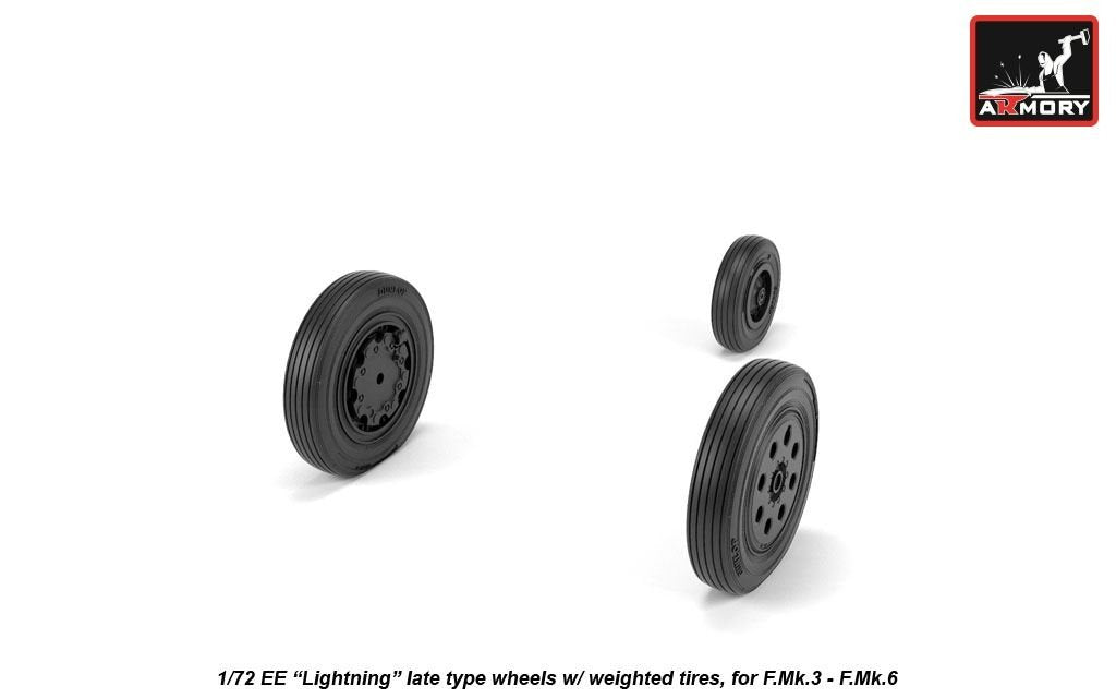 Armory Models AW72410 EE Lightning wheels w/ weighted tires, late 1/72 – Bild 4