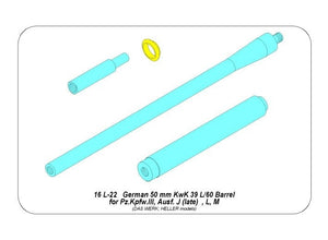 Aber 16L-22 German barrel 50mm KwK 39 L/60 forPz.Kpfw.IIIAusf.J (late), L, M 1/16 – Bild 4