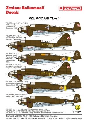 Techmod 72121 - PZL-37A/B Łoś 1/72 – Bild 2