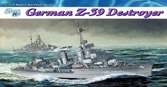 Dragon 1037 German IIWW destroyer Z-39 1/350