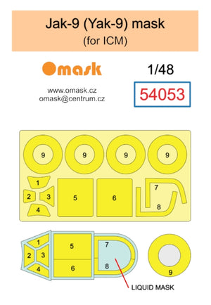 Omask 54053 Jak-9 (Yak-9) mask (for ICM) 1/48 – Bild 2