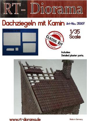 RT-Diorama 35007 Tuiles de toit avec cheminée 1/35
