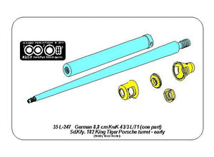 Aber 35L-247 Barrel for German 8,8cm Kw.K 43/3 L/71 (one part) gun used on Tiger B Porsche turret-early 1/35 – Bild 8