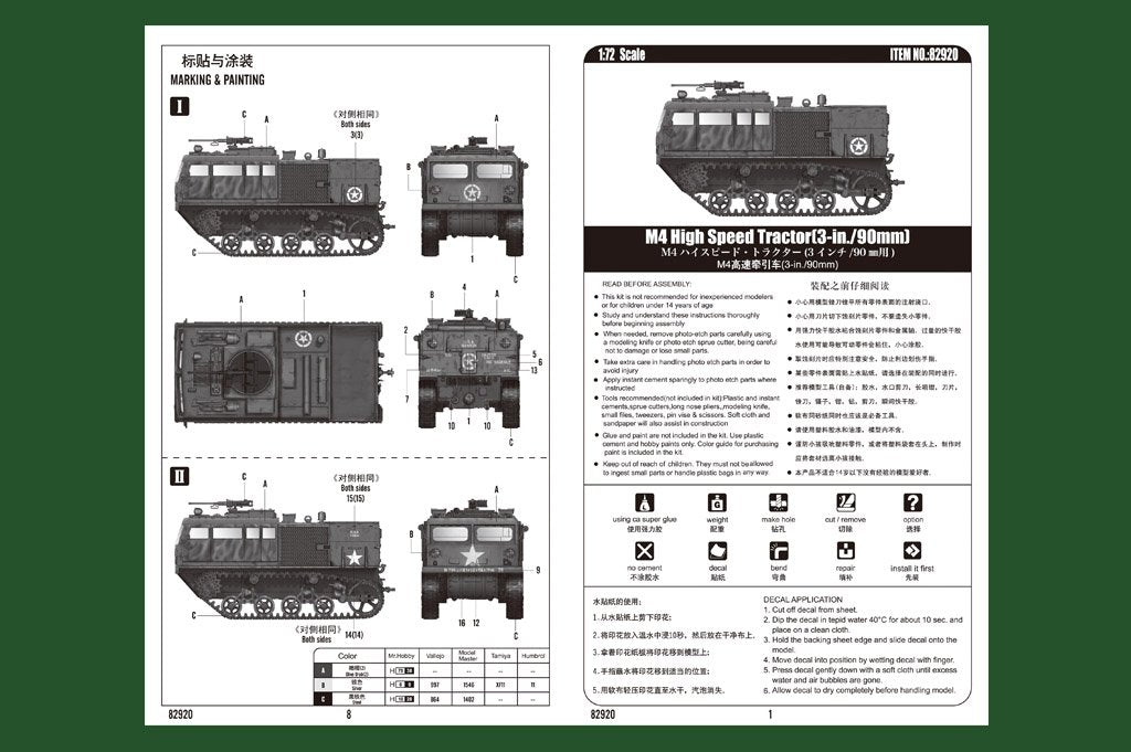 Hobby Boss 82920 M4 High Speed Tractor 3-in./90mm 1/72 – image 3