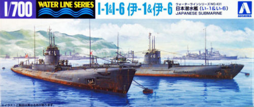 Aoshima 04591 Water Line Series No. 431 Japanese Submarine I-1 & I-6 1/700