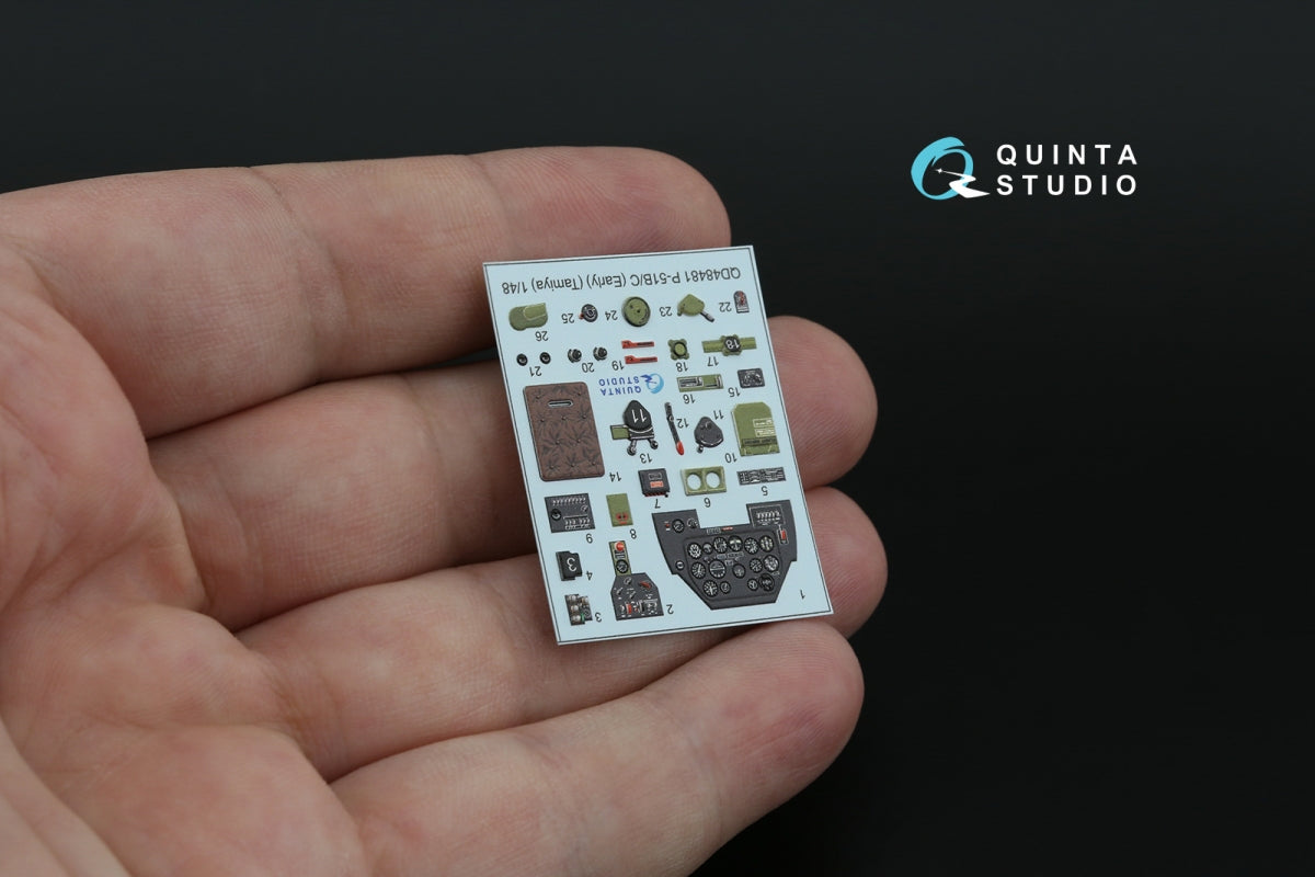 Quinta Studio QD48481 P-51B/C (Early) 3D-Printed coloured Interior on decal paper (Tamiya) 1/48 – Bild 6