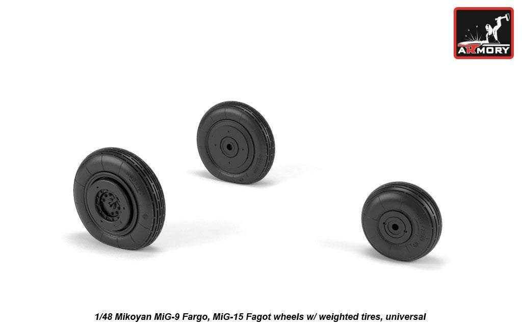 Armory Models AW48032 Roues Mikoyan MiG-9 Fargo / MiG-15 Fagot (première version) avec pneus lestés 1/48 – image 3