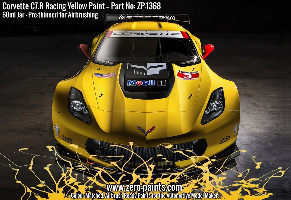 Zero Paints ZP-1368 Corvette C7.R Racing Yellow Paint 60ml – imagen 2