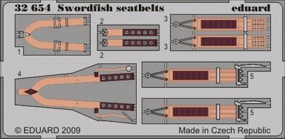 Ceintures de sécurité Swordfish Eduard 32654, échelle 1/32, Trumpeter