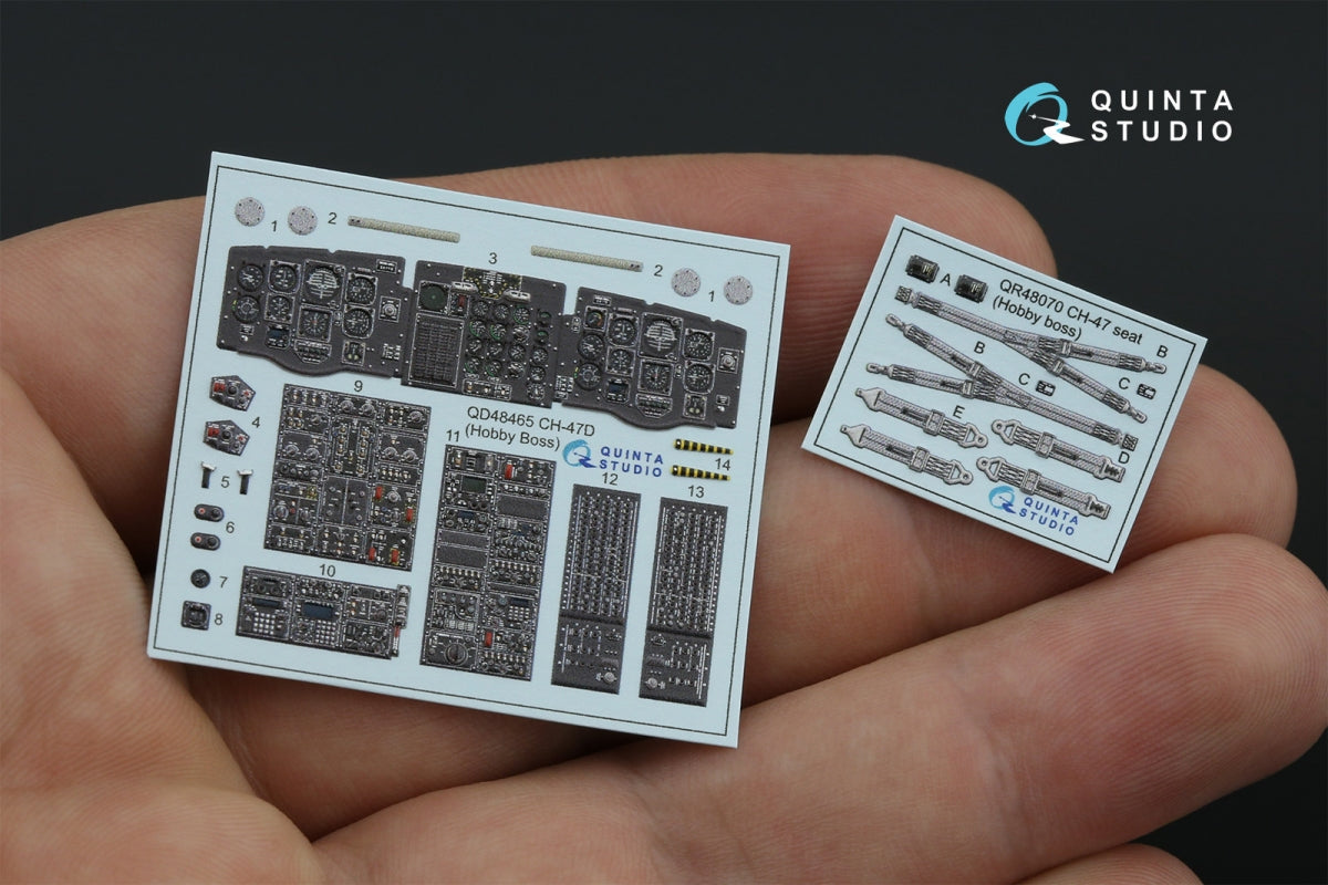 Quinta Studio QD48465 CH-47D 3D-Printed coloured Interior on decal paper (HobbyBoss) 1/48 – Bild 2