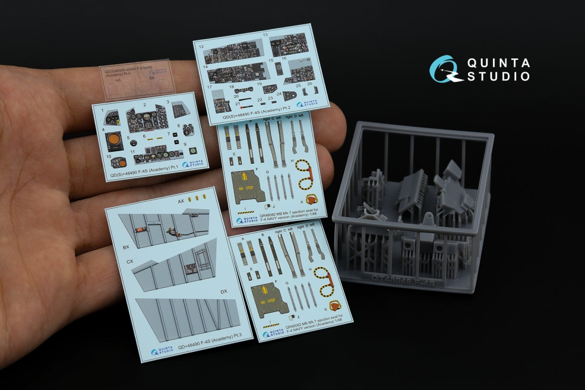 Quinta Studio QD+48490 F-4S Phantom II 3D-Printed &amp;amp; coloured Interior on decal paper (Academy) (with 3D-printed resin parts) 1/48 – Bild 2