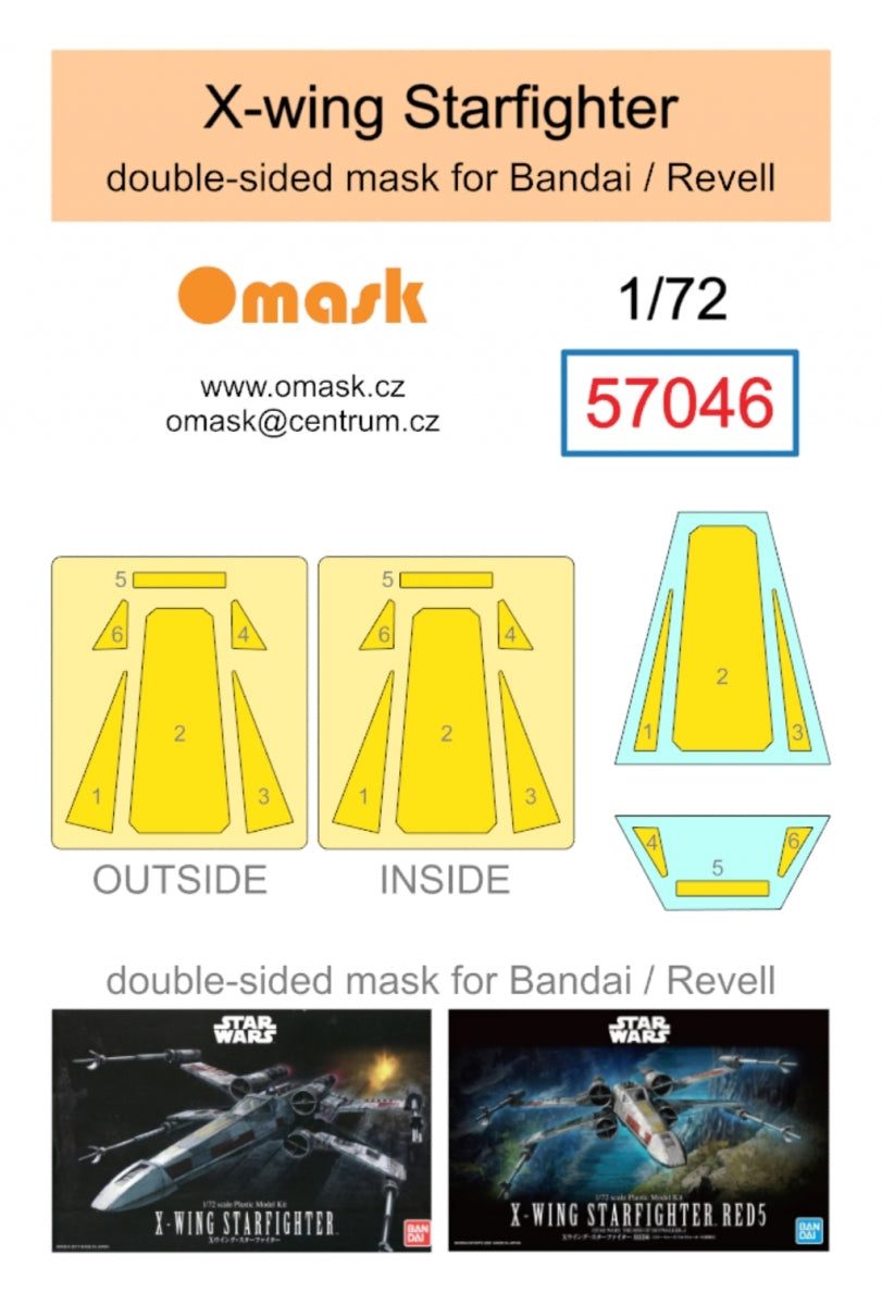 Omask 57046 X-wing Starfighter double-sided mask (for Bandai/Revell) 1/72