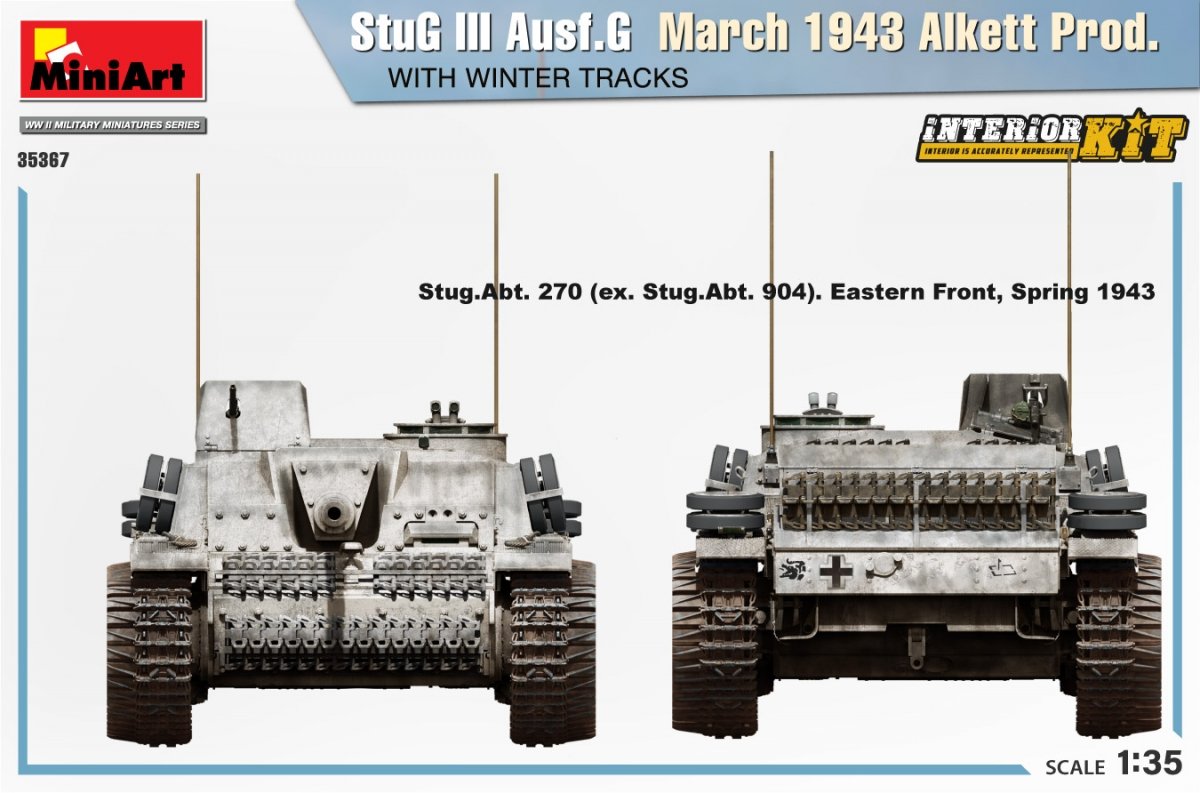 Mini Art 35367 StuG III Ausf. G March 1943 Alkett Prod. WITH WINTER TRACKS. INTERIOR KIT 1/35 – immagine 4