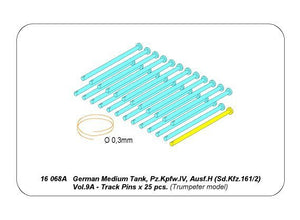 Aber 16068A Panzer IV track link pins x 25 pcs. 1/16 – immagine 9