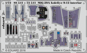 Eduard SS541 MiG-29A Izdeliye 9-12 intériér 1/72 TRUMPETER
