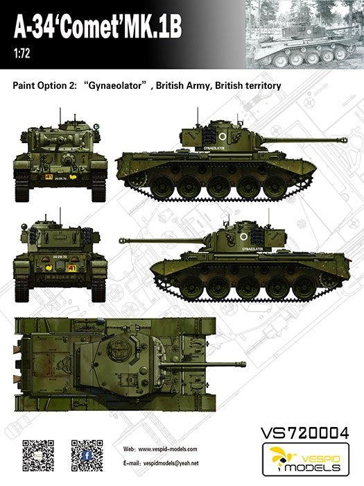Vespid Models VS720004 A-34 Comet MK.1B 1/72 – immagine 6