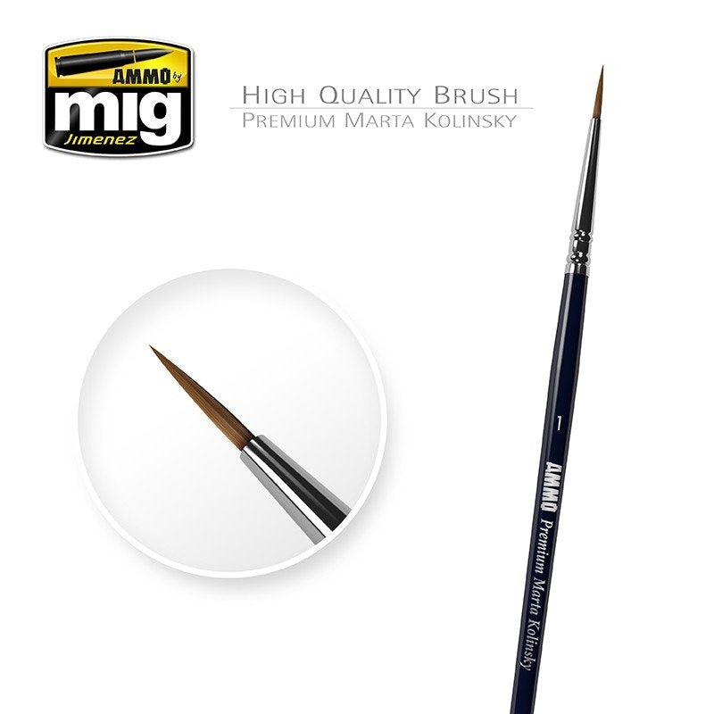 AMMO of Mig Jimenez 8602 1 PREMIUM MARTA KOLINSKY ROUND BRUSH