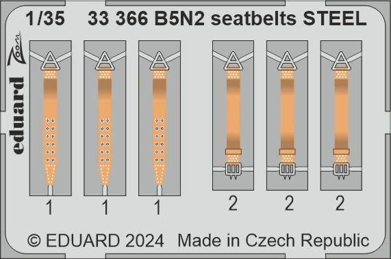 Ceintures de sécurité Eduard 33366 B5N2, modèle à bordure en acier, échelle 1/35
